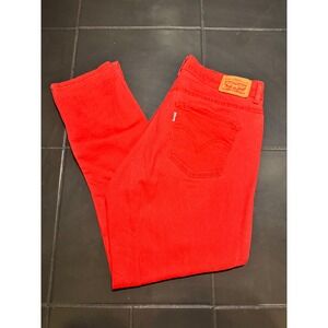 Levis 524 Skinny Jeans Womens 6 W28 Red Low Rise Denim‎ Pants 52396-0006